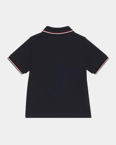 Moncler Boy 's Tricolor-Trim Short-Sleeve Polo Shirt | Thumbnail 2 Moncler Boy 's Tricolor-Trim Short-Sleeve Polo Shirt | Thumbnail 2