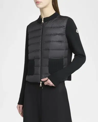 Moncler Padded Wool Zip-Up Cardigan | Thumbnail 4 Moncler Padded Wool Zip-Up Cardigan | Thumbnail 4