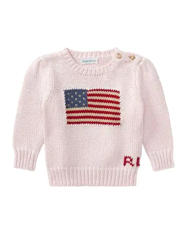 Polo Ralph Lauren Girl's Flag Intarsia Knit Sweater, Size 3M-24M | Thumbnail 1 Polo Ralph Lauren Girl's Flag Intarsia Knit Sweater, Size 3M-24M | Thumbnail 1