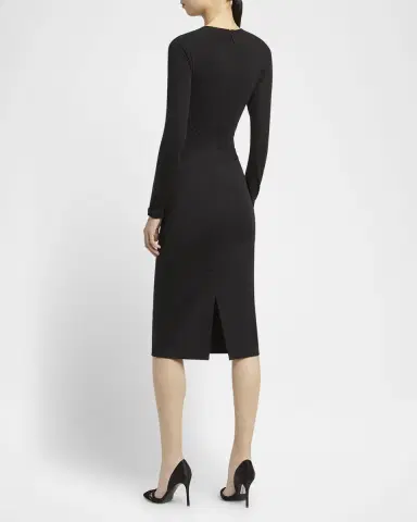 Giorgio Armani Ruched Jersey Long-Sleeve Midi Dress | Thumbnail 3 Giorgio Armani Ruched Jersey Long-Sleeve Midi Dress | Thumbnail 3