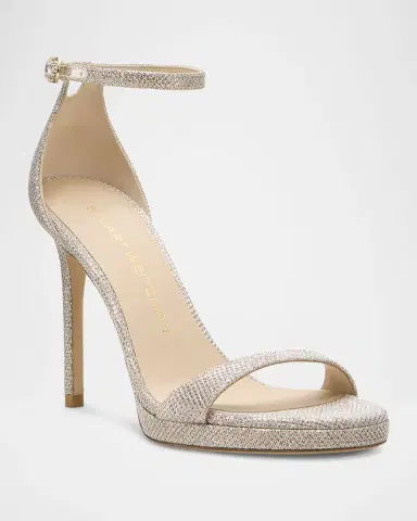 Stuart Weitzman Nudist Metallic Ankle-Strap Platform Sandals | Thumbnail 2 Stuart Weitzman Nudist Metallic Ankle-Strap Platform Sandals | Thumbnail 2