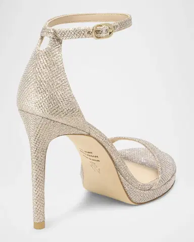 Stuart Weitzman Nudist Metallic Ankle-Strap Platform Sandals | Thumbnail 3 Stuart Weitzman Nudist Metallic Ankle-Strap Platform Sandals | Thumbnail 3