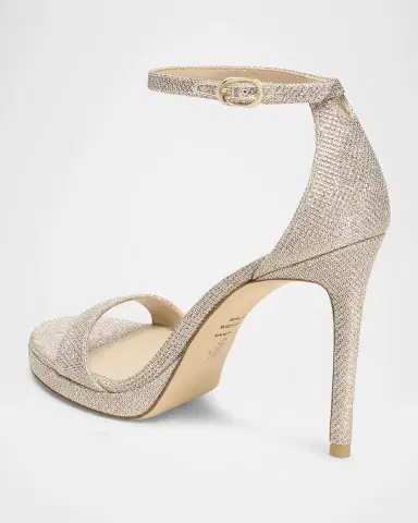 Stuart Weitzman Nudist Metallic Ankle-Strap Platform Sandals | Thumbnail 4 Stuart Weitzman Nudist Metallic Ankle-Strap Platform Sandals | Thumbnail 4