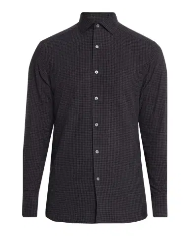ZEGNA Men's Cotton and Cashmere Check Button-Down Shirt | Thumbnail 1 ZEGNA Men's Cotton and Cashmere Check Button-Down Shirt | Thumbnail 1
