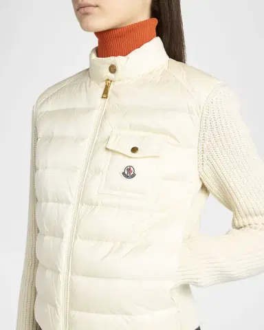 Moncler Padded Wool Zip-Up Cardigan | Thumbnail 5 Moncler Padded Wool Zip-Up Cardigan | Thumbnail 5