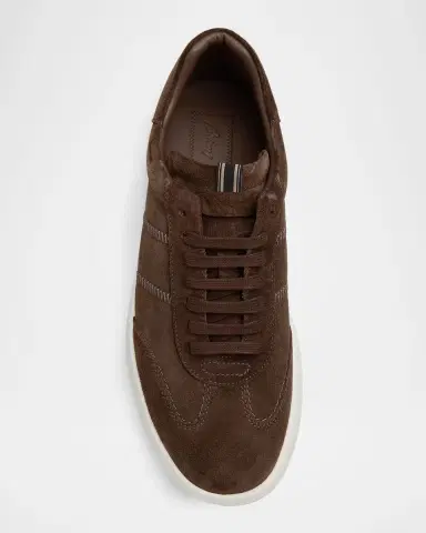 Brioni Men's New Cassette Suede Low-Top Sneakers | Thumbnail 4 Brioni Men's New Cassette Suede Low-Top Sneakers | Thumbnail 4