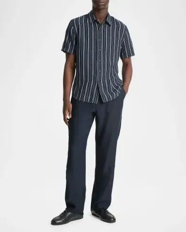 Vince Men's Classic Striped Sport Shirt | Thumbnail 2 Vince Men's Classic Striped Sport Shirt | Thumbnail 2