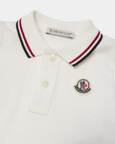 Moncler Boy 's Tricolor-Trim Short-Sleeve Polo Shirt | Thumbnail 3 Moncler Boy 's Tricolor-Trim Short-Sleeve Polo Shirt | Thumbnail 3