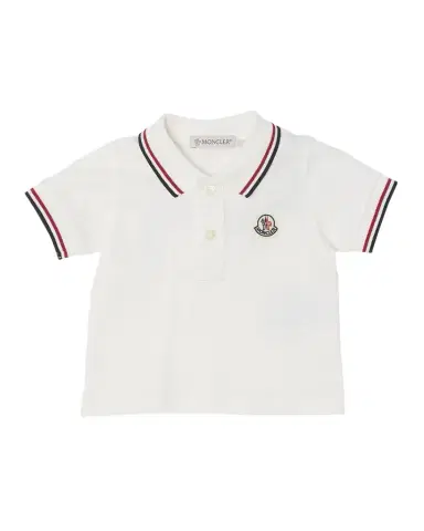 Moncler Boy 's Tricolor-Trim Short-Sleeve Polo Shirt | Thumbnail 1 Moncler Boy 's Tricolor-Trim Short-Sleeve Polo Shirt | Thumbnail 1
