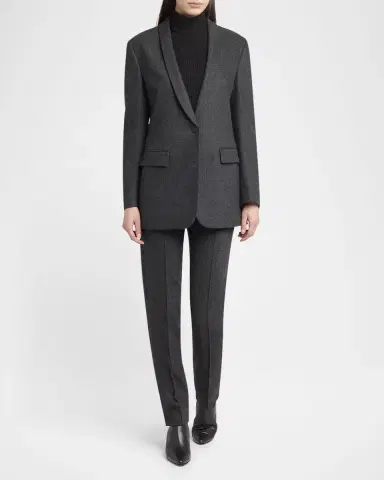 Giorgio Armani Pintuck Slim-Leg Cady Trousers | Thumbnail 2 Giorgio Armani Pintuck Slim-Leg Cady Trousers | Thumbnail 2