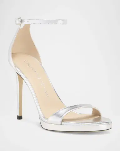 Stuart Weitzman Nudist Metallic Ankle-Wrap Platform Sandals | Thumbnail 2 Stuart Weitzman Nudist Metallic Ankle-Wrap Platform Sandals | Thumbnail 2