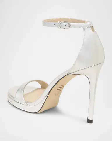 Stuart Weitzman Nudist Metallic Ankle-Wrap Platform Sandals | Thumbnail 4 Stuart Weitzman Nudist Metallic Ankle-Wrap Platform Sandals | Thumbnail 4