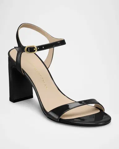 Stuart Weitzman Babette Patent Leather Ankle-Strap Sandals | Thumbnail 2 Stuart Weitzman Babette Patent Leather Ankle-Strap Sandals | Thumbnail 2