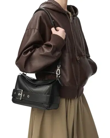 Loewe Puzzle Biker Top-Handle Bag in Shiny Leather | Thumbnail 1 Loewe Puzzle Biker Top-Handle Bag in Shiny Leather | Thumbnail 1