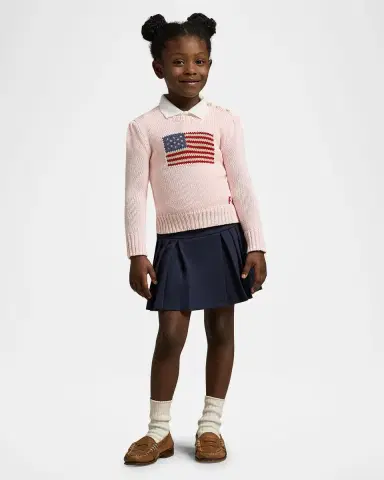 Polo Ralph Lauren Girl's Flag Intarsia Knit Sweater, Size 2T-6X | Thumbnail 4 Polo Ralph Lauren Girl's Flag Intarsia Knit Sweater, Size 2T-6X | Thumbnail 4
