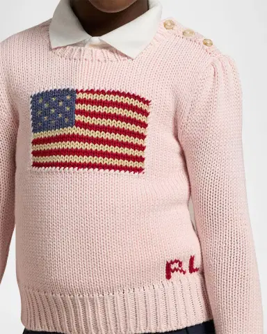 Polo Ralph Lauren Girl's Flag Intarsia Knit Sweater, Size 2T-6X | Thumbnail 5 Polo Ralph Lauren Girl's Flag Intarsia Knit Sweater, Size 2T-6X | Thumbnail 5