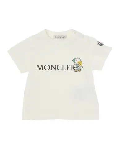 Moncler Boy 's MonDuck Logo-Print Short-Sleeve T-Shirt, Size 3M-3 | Thumbnail 1 Moncler Boy 's MonDuck Logo-Print Short-Sleeve T-Shirt, Size 3M-3 | Thumbnail 1