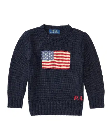 Polo Ralph Lauren Boy's Flag Intarsia Knit Sweater | Thumbnail 1 Polo Ralph Lauren Boy's Flag Intarsia Knit Sweater | Thumbnail 1