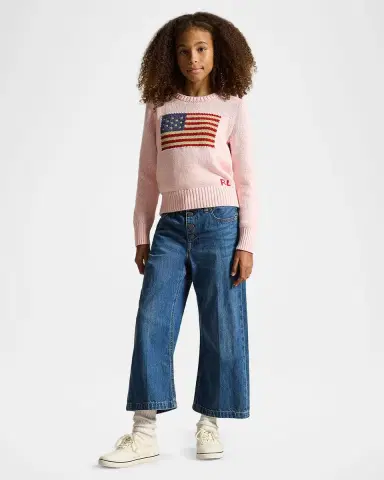 Polo Ralph Lauren Girl's Flag Intarsia Knit Sweater, Size S-L | Thumbnail 4 Polo Ralph Lauren Girl's Flag Intarsia Knit Sweater, Size S-L | Thumbnail 4