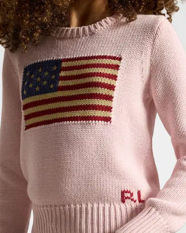 Polo Ralph Lauren Girl's Flag Intarsia Knit Sweater, Size S-L | Thumbnail 5 Polo Ralph Lauren Girl's Flag Intarsia Knit Sweater, Size S-L | Thumbnail 5