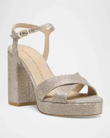Stuart Weitzman Dayna Metallic Crisscross Platform Sandals | Thumbnail 2 Stuart Weitzman Dayna Metallic Crisscross Platform Sandals | Thumbnail 2