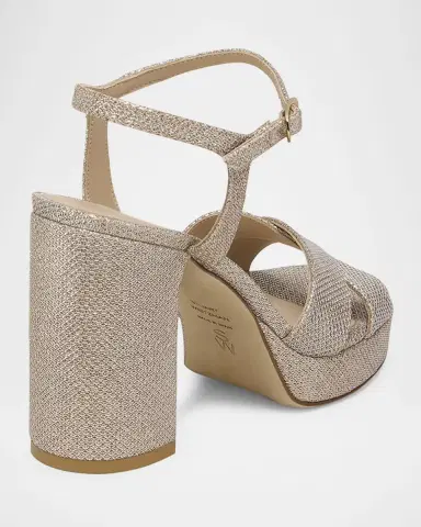Stuart Weitzman Dayna Metallic Crisscross Platform Sandals | Thumbnail 3 Stuart Weitzman Dayna Metallic Crisscross Platform Sandals | Thumbnail 3