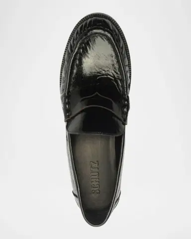 Schutz Tyche Shiny Leather Penny Loafers | Thumbnail 4 Schutz Tyche Shiny Leather Penny Loafers | Thumbnail 4