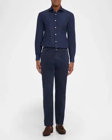 Kiton Men 's Straight Fit Flat-Front Pants | Thumbnail 2 Kiton Men 's Straight Fit Flat-Front Pants | Thumbnail 2