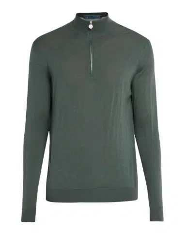 Kiton Men's Wool Half-Zip Sweater | Thumbnail 1 Kiton Men's Wool Half-Zip Sweater | Thumbnail 1