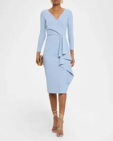 Chiara Boni La Petite Robe Draped Faux Wrap Bodycon Midi Dress | Thumbnail 2 Chiara Boni La Petite Robe Draped Faux Wrap Bodycon Midi Dress | Thumbnail 2