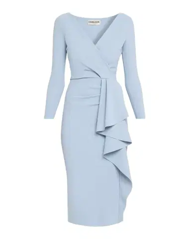 Chiara Boni La Petite Robe Draped Faux Wrap Bodycon Midi Dress | Thumbnail 1 Chiara Boni La Petite Robe Draped Faux Wrap Bodycon Midi Dress | Thumbnail 1