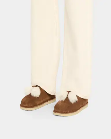 Miu Miu Suede Shearling-Lined Booties with Fur Tassels | Thumbnail 2 Miu Miu Suede Shearling-Lined Booties with Fur Tassels | Thumbnail 2