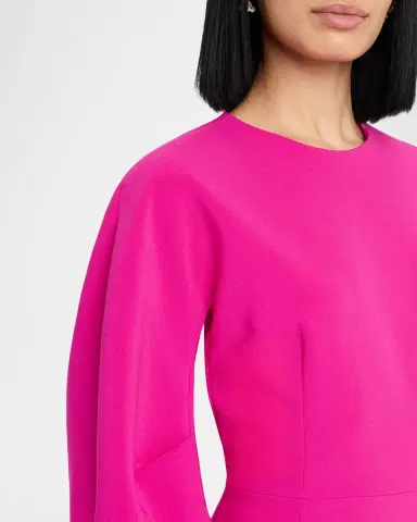 Rickie Freeman for Teri Jon Elbow-Sleeve Crepe Column Gown | Thumbnail 5 Rickie Freeman for Teri Jon Elbow-Sleeve Crepe Column Gown | Thumbnail 5