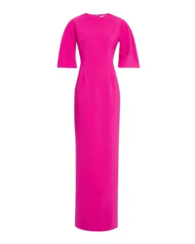Rickie Freeman for Teri Jon Elbow-Sleeve Crepe Column Gown | Thumbnail 1 Rickie Freeman for Teri Jon Elbow-Sleeve Crepe Column Gown | Thumbnail 1