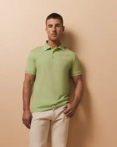 Versace Men 's Pop Medusa Tipped Polo Shirt | Thumbnail 4 Versace Men 's Pop Medusa Tipped Polo Shirt | Thumbnail 4