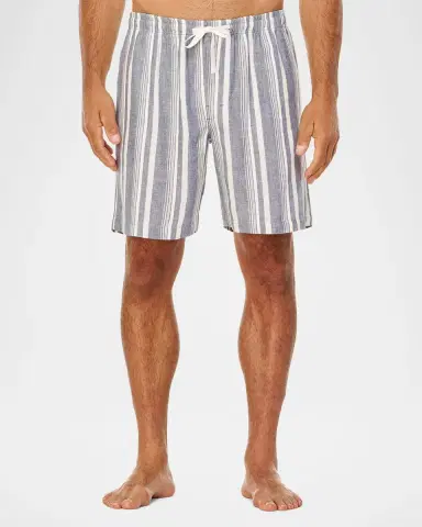 Majestic International Men 's Summer Woven Stripe Lounge Shorts | Thumbnail 2 Majestic International Men 's Summer Woven Stripe Lounge Shorts | Thumbnail 2