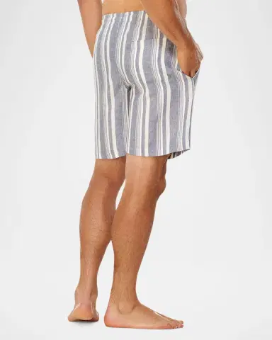 Majestic International Men 's Summer Woven Stripe Lounge Shorts | Thumbnail 3 Majestic International Men 's Summer Woven Stripe Lounge Shorts | Thumbnail 3