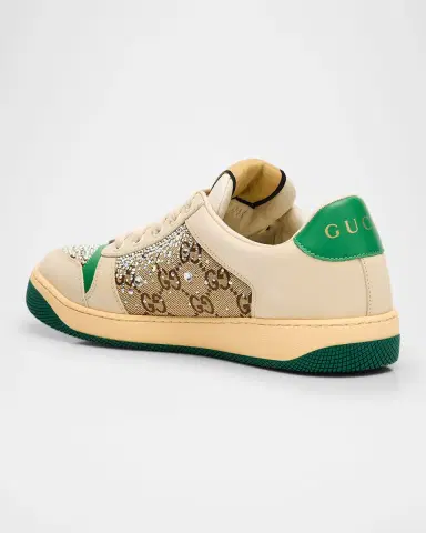 Gucci Screener GG Canvas Crystal Leather Sneakers | Thumbnail 2 Gucci Screener GG Canvas Crystal Leather Sneakers | Thumbnail 2