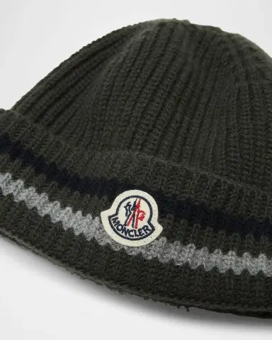 Moncler Boy 's Wool Knit ogo Beanie | Thumbnail 2 Moncler Boy 's Wool Knit ogo Beanie | Thumbnail 2