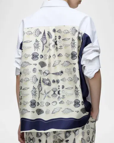 Callas Milano Sirene Button-Down Silk Twill Scarf Shirt | Thumbnail 3 Callas Milano Sirene Button-Down Silk Twill Scarf Shirt | Thumbnail 3