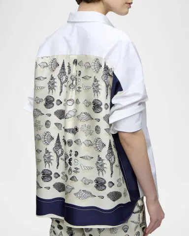 Callas Milano Sirene Button-Down Silk Twill Scarf Shirt | Thumbnail 5 Callas Milano Sirene Button-Down Silk Twill Scarf Shirt | Thumbnail 5
