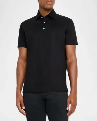 Kiton Men's Cotton Classic-Fit Polo Shirt | Thumbnail 4 Kiton Men's Cotton Classic-Fit Polo Shirt | Thumbnail 4