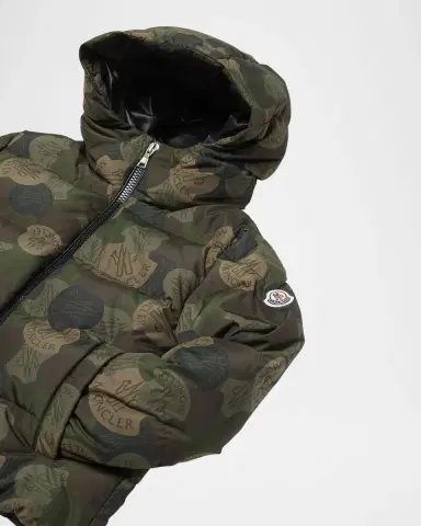 Moncler Boy 's Escer Camo Logo-Print Puffer Jacket | Thumbnail 3 Moncler Boy 's Escer Camo Logo-Print Puffer Jacket | Thumbnail 3