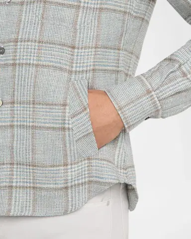 Kiton Men 's Wool-Blend Plaid Overshirt with Pockets | Thumbnail 5 Kiton Men 's Wool-Blend Plaid Overshirt with Pockets | Thumbnail 5