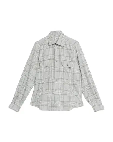 Kiton Men 's Wool-Blend Plaid Overshirt with Pockets | Thumbnail 1 Kiton Men 's Wool-Blend Plaid Overshirt with Pockets | Thumbnail 1