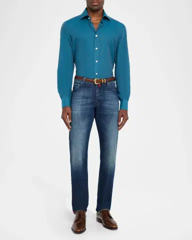 Kiton Men's Cotton Sport Shirt | Thumbnail 2 Kiton Men's Cotton Sport Shirt | Thumbnail 2