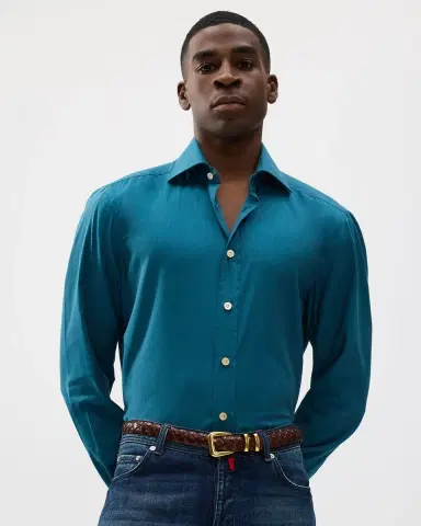 Kiton Men's Cotton Sport Shirt | Thumbnail 5 Kiton Men's Cotton Sport Shirt | Thumbnail 5
