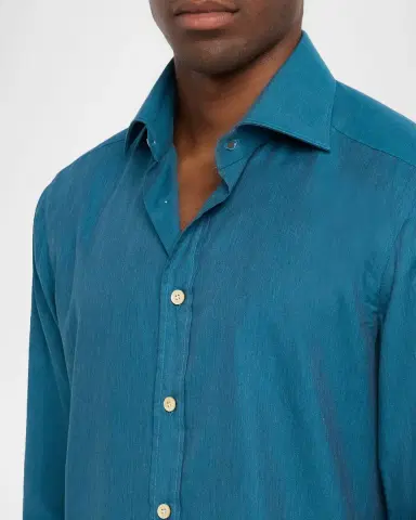 Kiton Men's Cotton Sport Shirt | Thumbnail 6 Kiton Men's Cotton Sport Shirt | Thumbnail 6