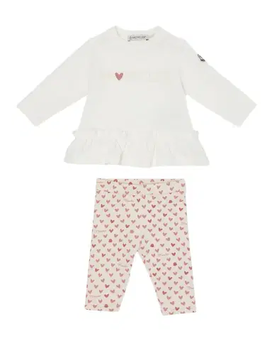 Moncler Girl's Ruffle Top & Leggings Set, Size 6M-3 | Thumbnail 1 Moncler Girl's Ruffle Top & Leggings Set, Size 6M-3 | Thumbnail 1