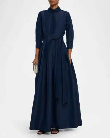 SIMKHAI Julip Pleated Tie-Waist Gown | Thumbnail 2 SIMKHAI Julip Pleated Tie-Waist Gown | Thumbnail 2